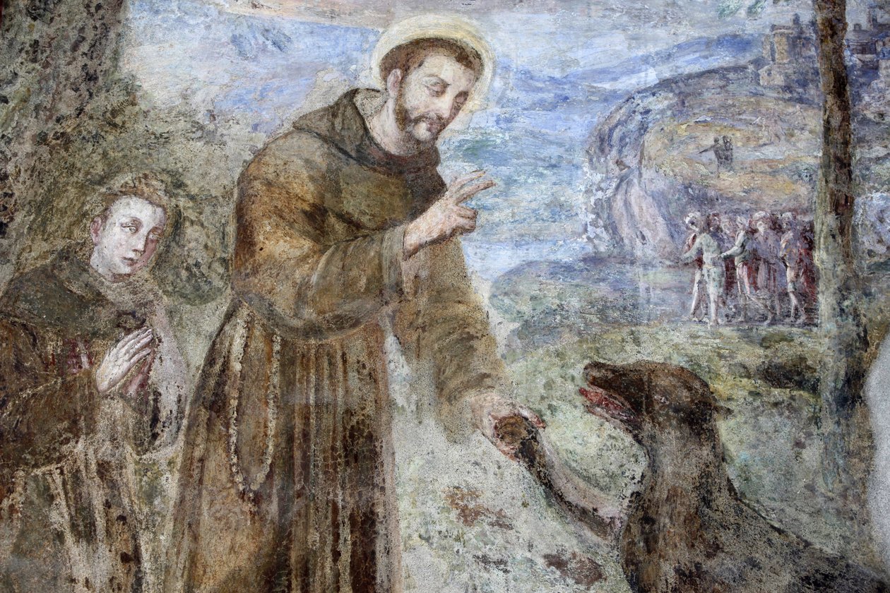 Santa Chiara kolostor, NápolyFresco részlet: SFrancesco, Nápoly, Olaszország alkotó: Unbekannt