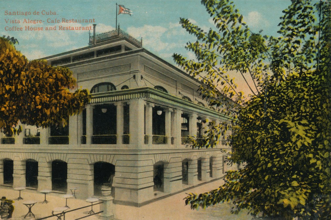 Santiago de Cuba. Vista Alegre - Café étterem. Kávéház és étterem, c1910 alkotó: Unbekannt