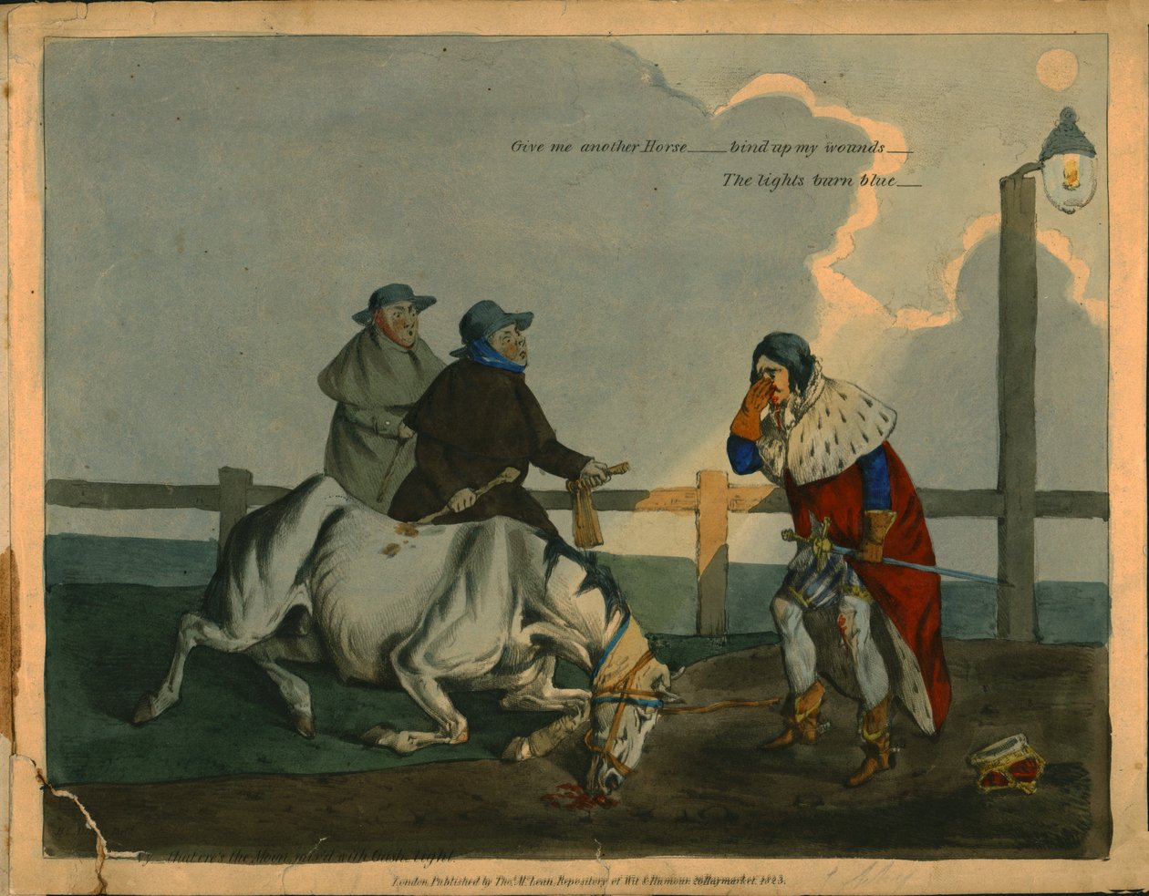 III. Richárd király szatirikus rajzfilmje, 1823. alkotó: Unbekannt