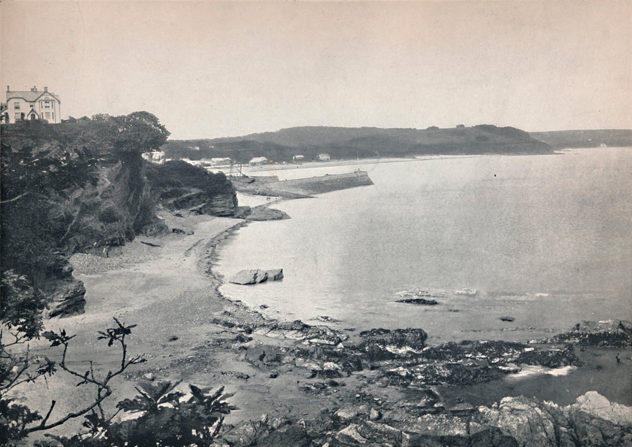 Saundersfoot – Általános nézet az öbölről, 1895 alkotó: Unbekannt