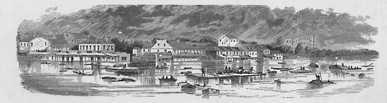 Jelenet Baton Rouge-ban az 1874-es, 1883-as árvíz idején alkotó: Unbekannt