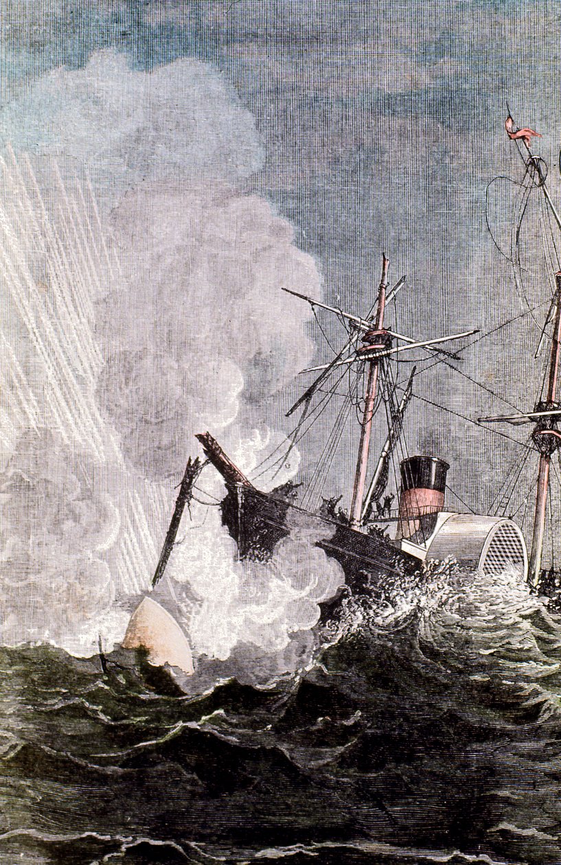 Jelenet Jules Vernes A Földtől a Holdig című filmből, 1865 alkotó: Unbekannt