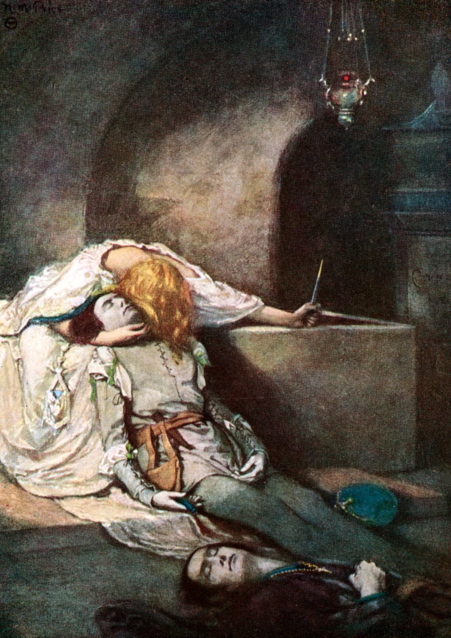 Jelenet Shakespeare Rómeó és Júliájából alkotó: Unbekannt