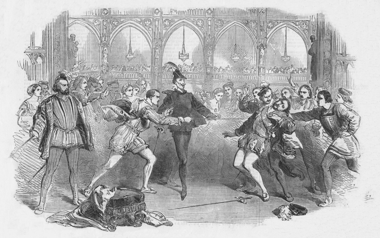Jelenet a Spohrs Faustból, az Olasz Királyi Operában, 1852. alkotó: Unbekannt