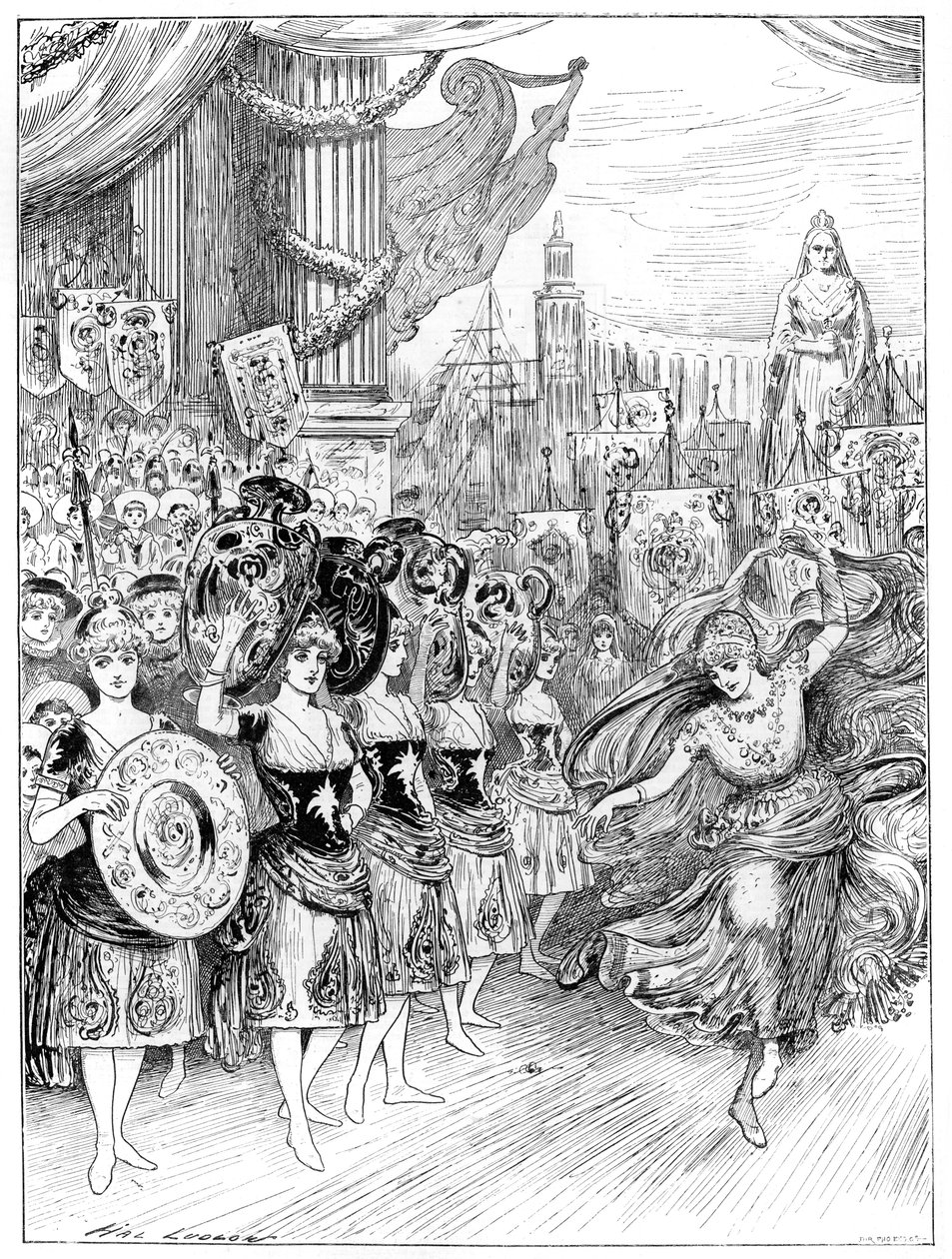 Jelenet a Negyven tolvaj című pantomimból a Dury Lane Színházban, London, 1887 alkotó: Unbekannt