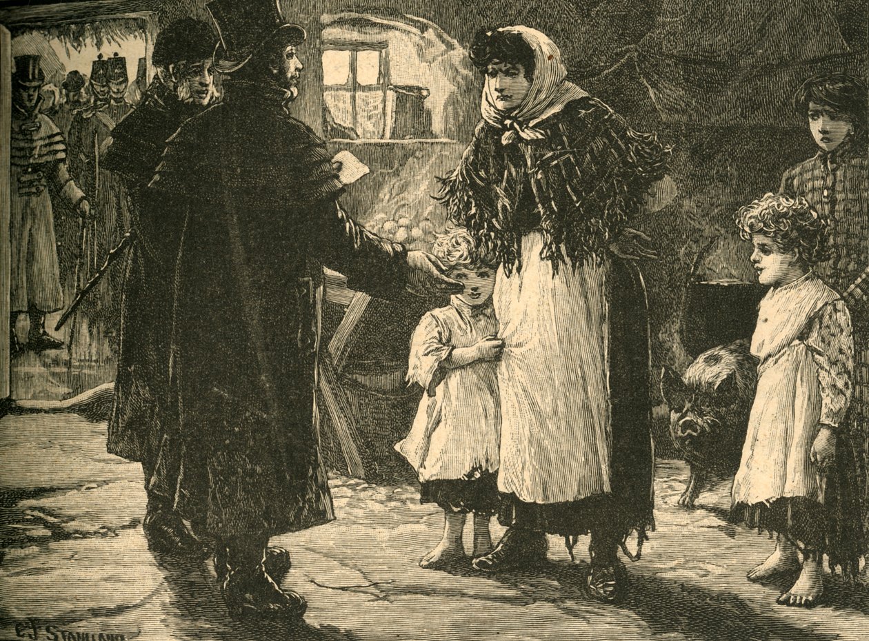 Jelenet Írországban: a tizedelőadó látogatása, 1830-as évek eleje, 1890. alkotó: Unbekannt