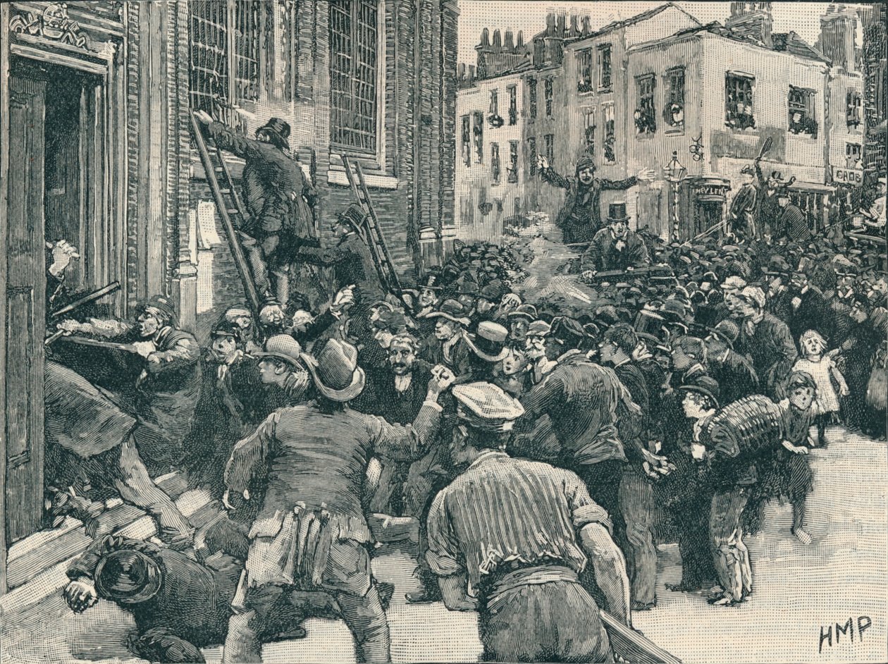 Jelenet a Birmingham No Popery zavargásokban, 1868 1906 alkotó: Unbekannt