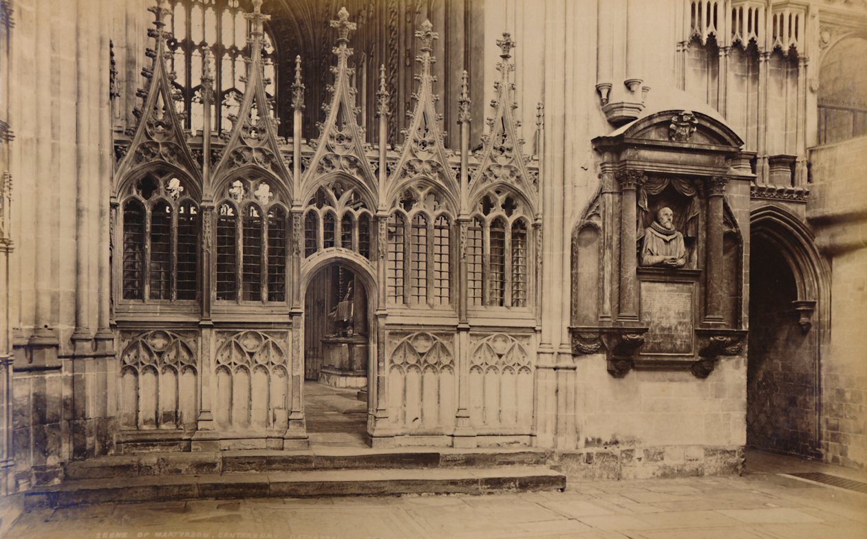 A mártíromság jelenete, Canterbury katedrálisa, 1929. alkotó: Unbekannt