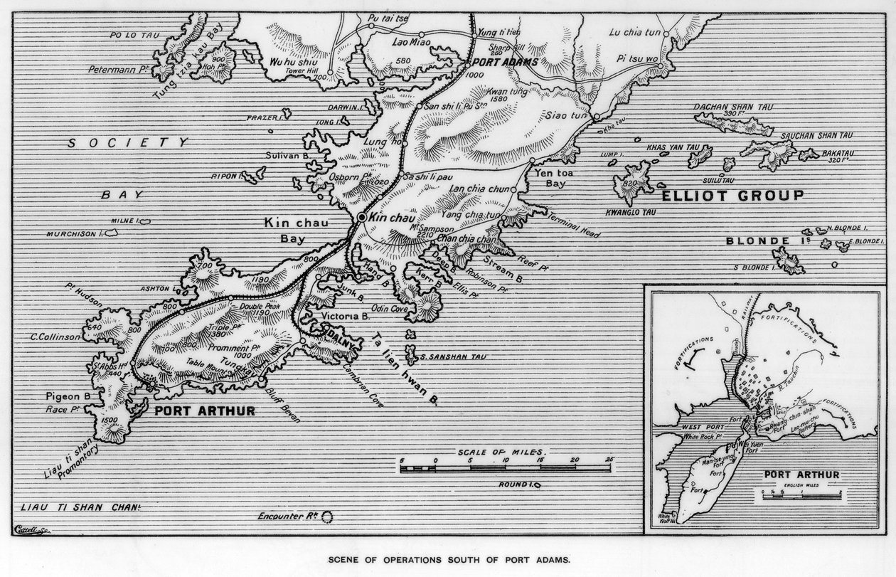 A hadműveletek helyszíne Port Adamstől délre, Mandzsuria, orosz-japán háború, 1905 alkotó: Unbekannt