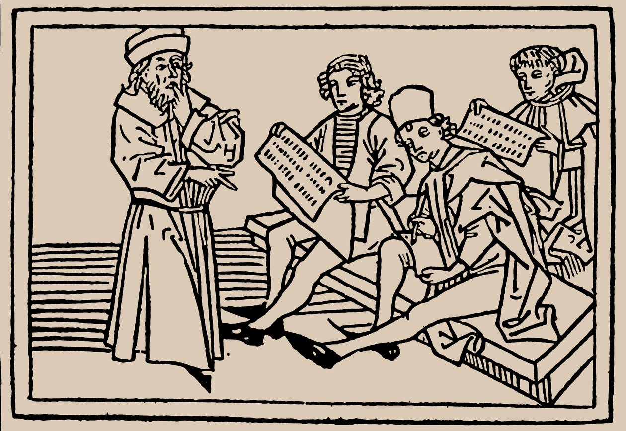 Iskolai órák. Rodericus Zamorensis: Az emberi élet tükréből, 1479 alkotó: Unbekannt
