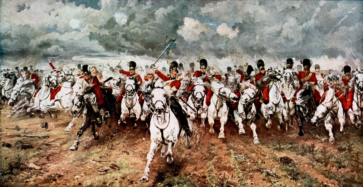 Scotland for Ever, a skót szürkék vádja Waterlooban, 1815. június 18. alkotó: Unbekannt