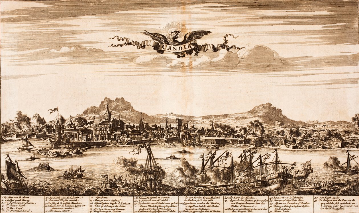 Tengeri csata Candia ostroma alatt From: Scene of War, 1675. alkotó: Unbekannt