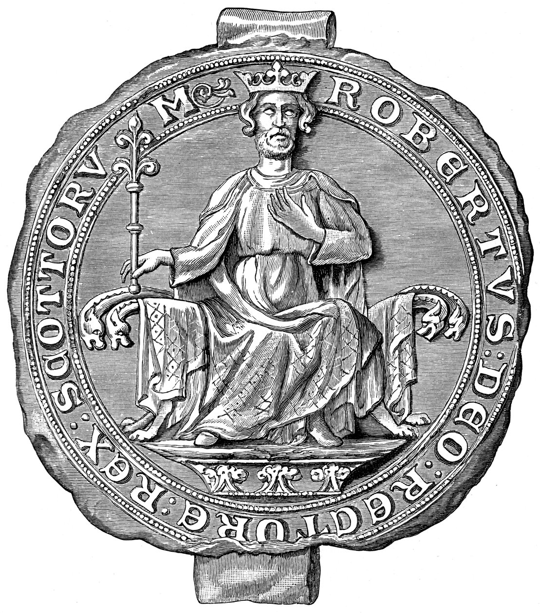 Robert the Bruce, Skócia királyának pecsétje, 14. század 1892 alkotó: Unbekannt