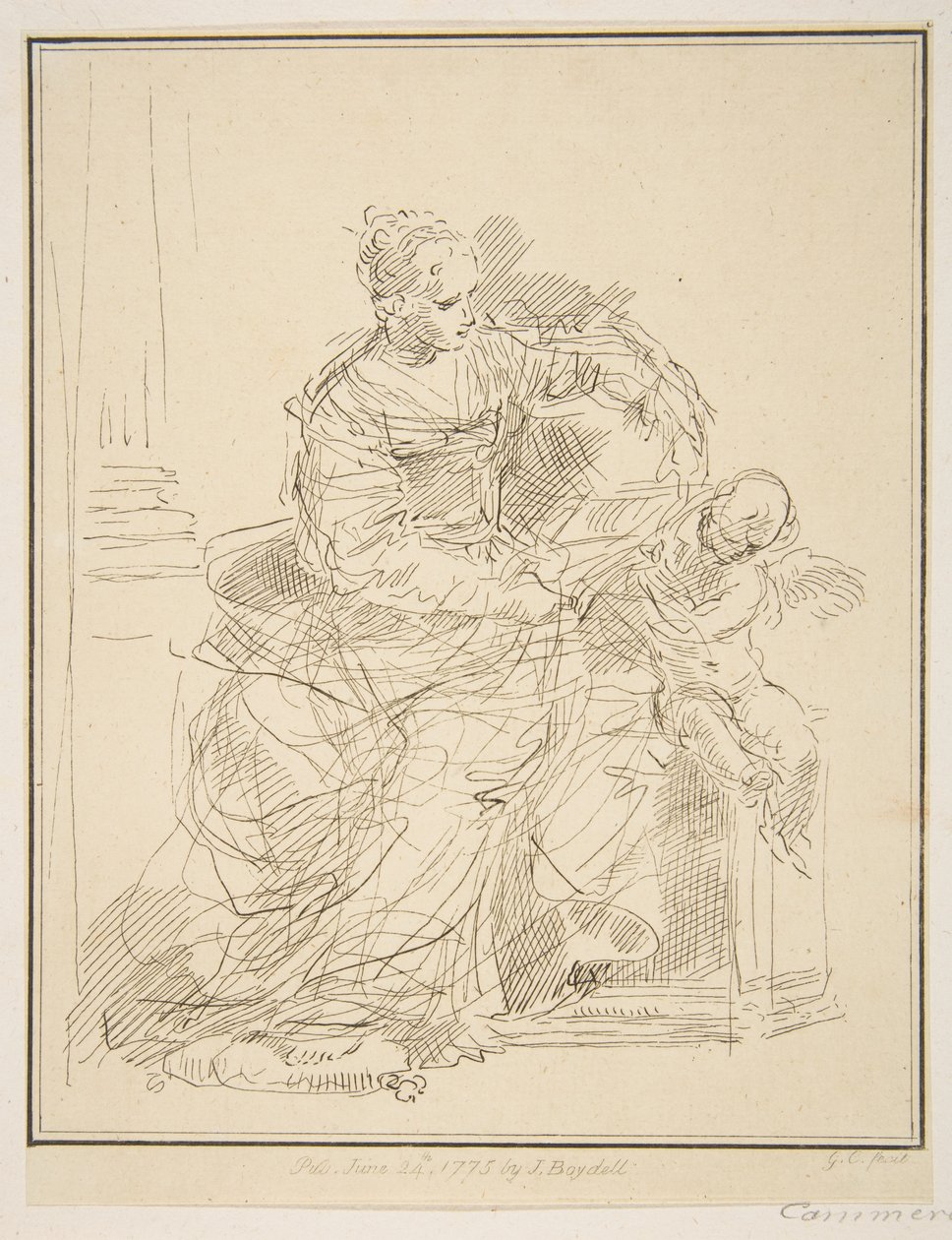 Ülő nő puttóval, 1775. alkotó: Unbekannt