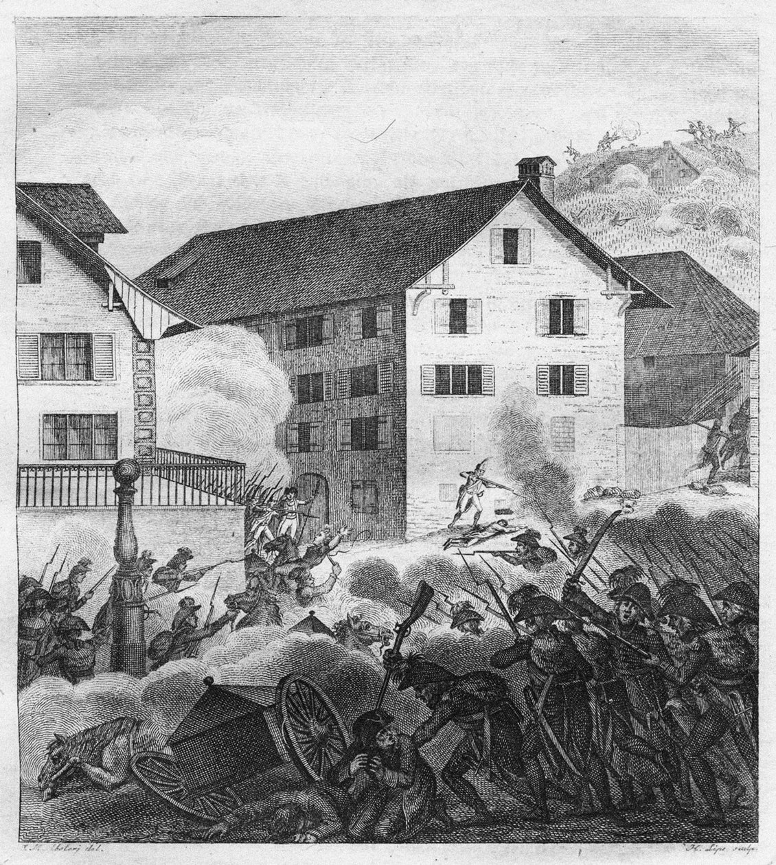 Második zürichi csata, Harcjelenet a Központban, 1799 alkotó: Unbekannt