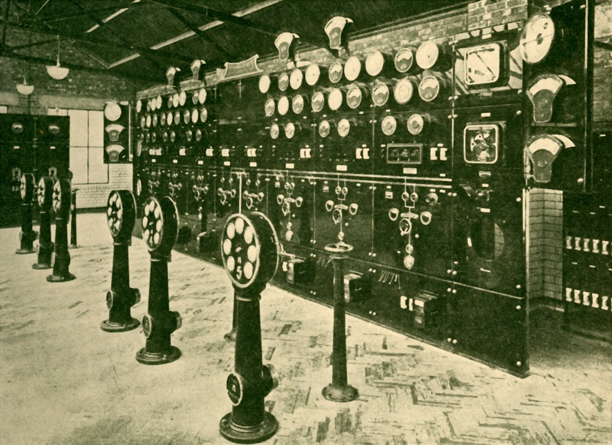 Kapcsolótábla része a Power House-ban, Metropolitan Railway, 1930. alkotó: Unbekannt