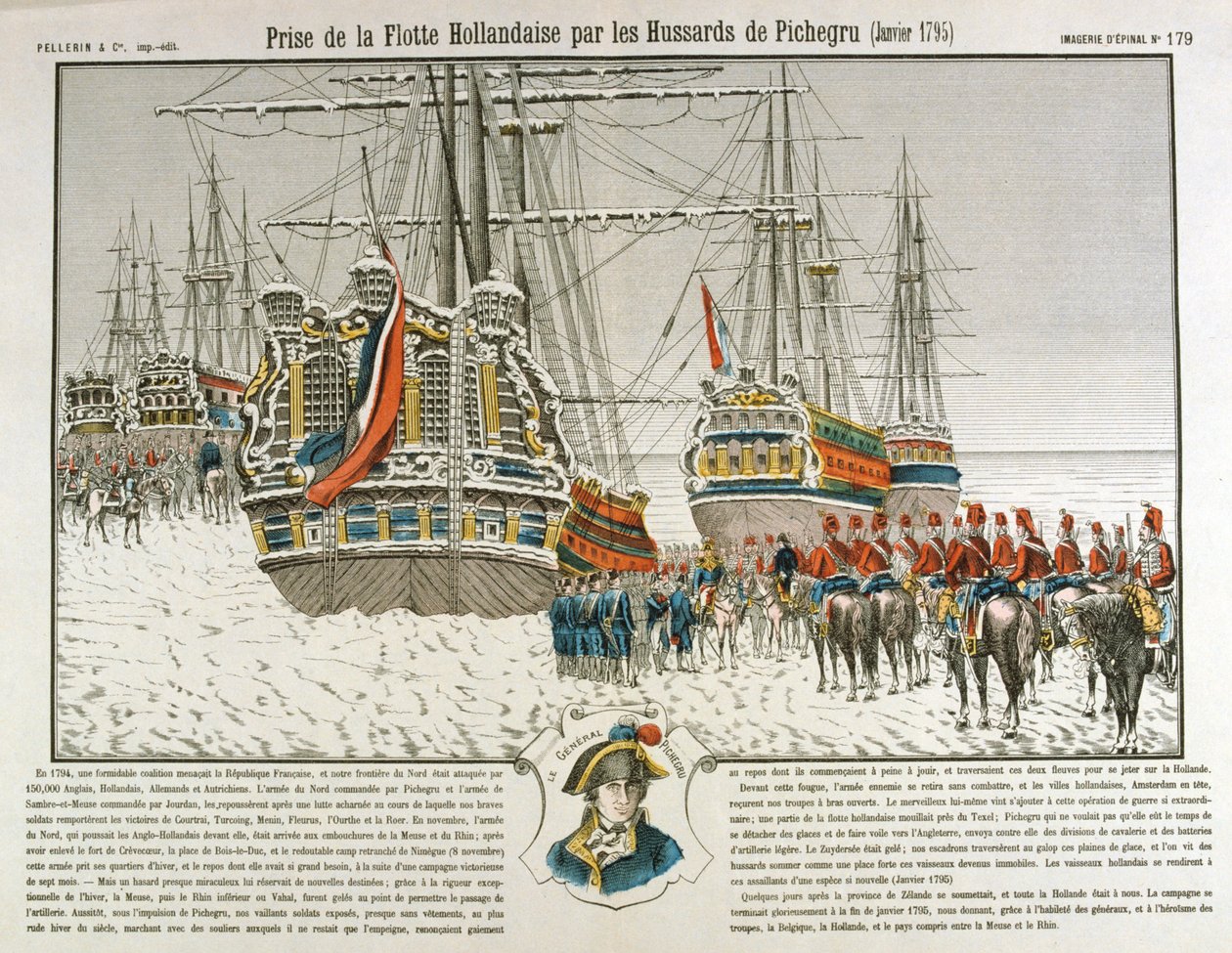 A holland flotta elfoglalása a pichegrui csapatok által, 1795. január, XIX. század alkotó: Unbekannt