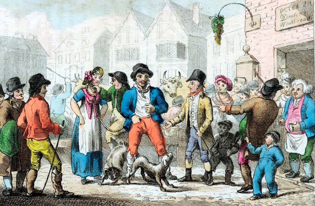 Feleség eladása a legmagasabb árat tevőnek, 1816 alkotó: Unbekannt
