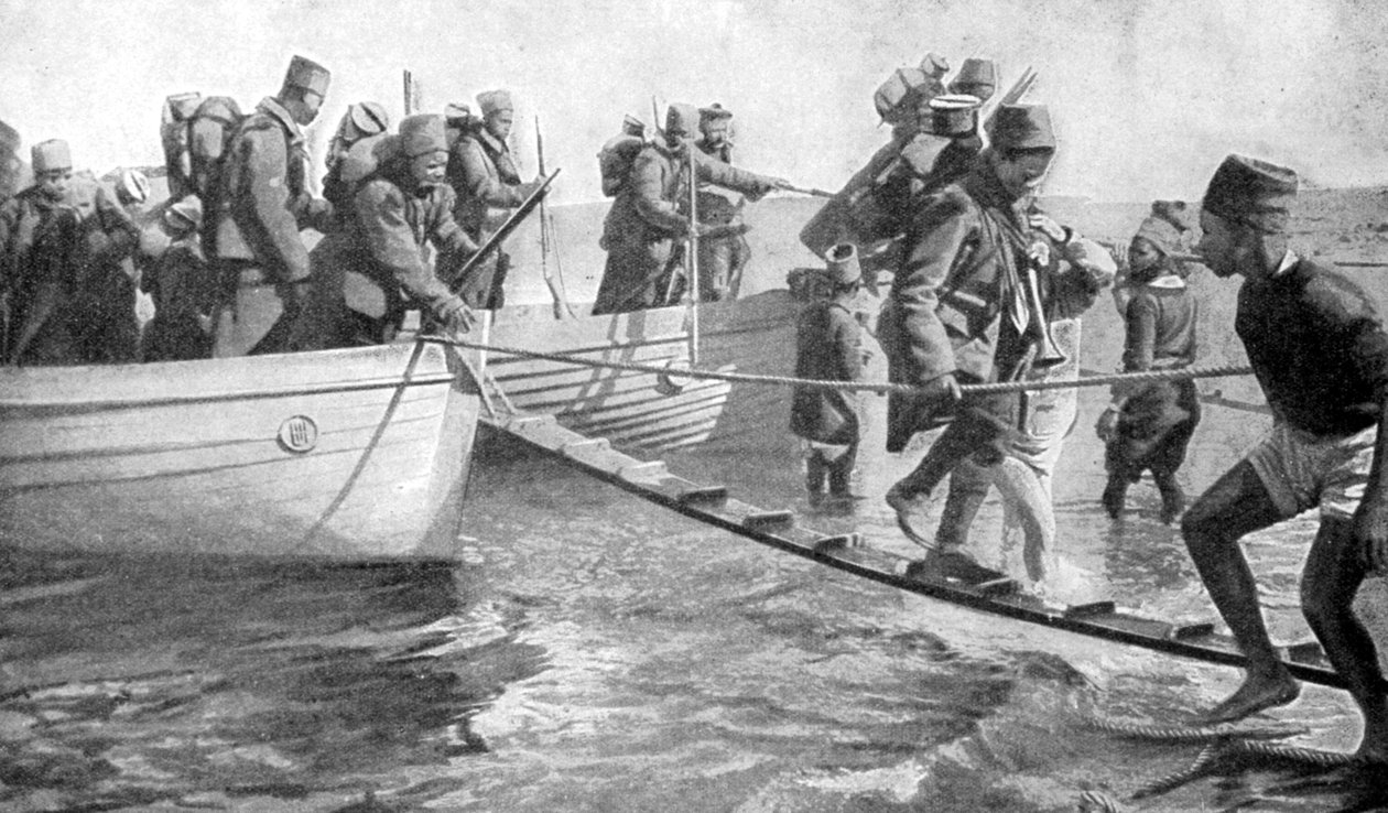Szenegáli katonák az egyiptomi tengerparton, I. világháború, 1915 alkotó: Unbekannt