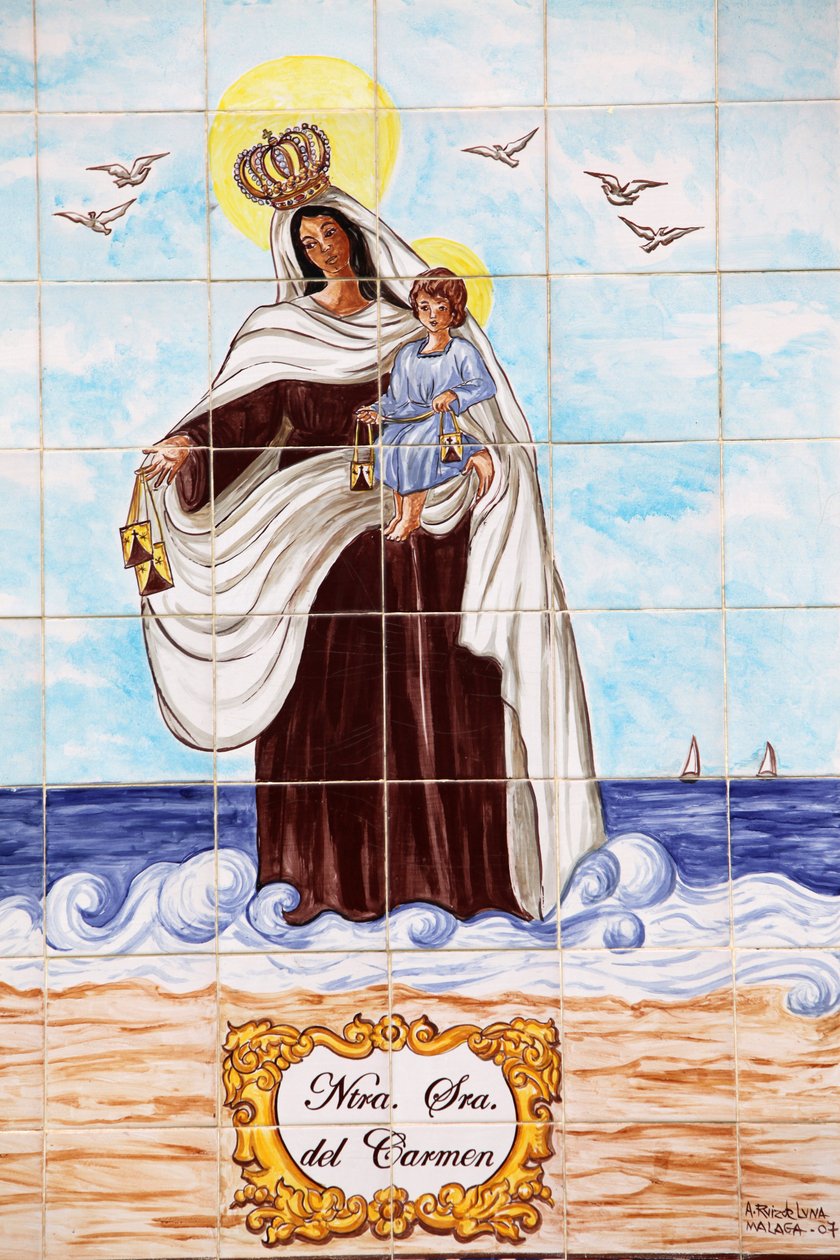 Senora del Carmen azulejo mozaik panel Malagaææ æEspagne alkotó: Unbekannt