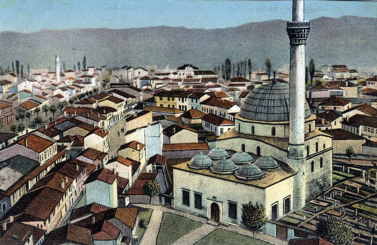 Szerbia, Monastir: kilátás a mecsetre, Monastir neve desormais Bitola, és Macedoine államban található - Képeslap 1914-1918 alkotó: Unbekannt