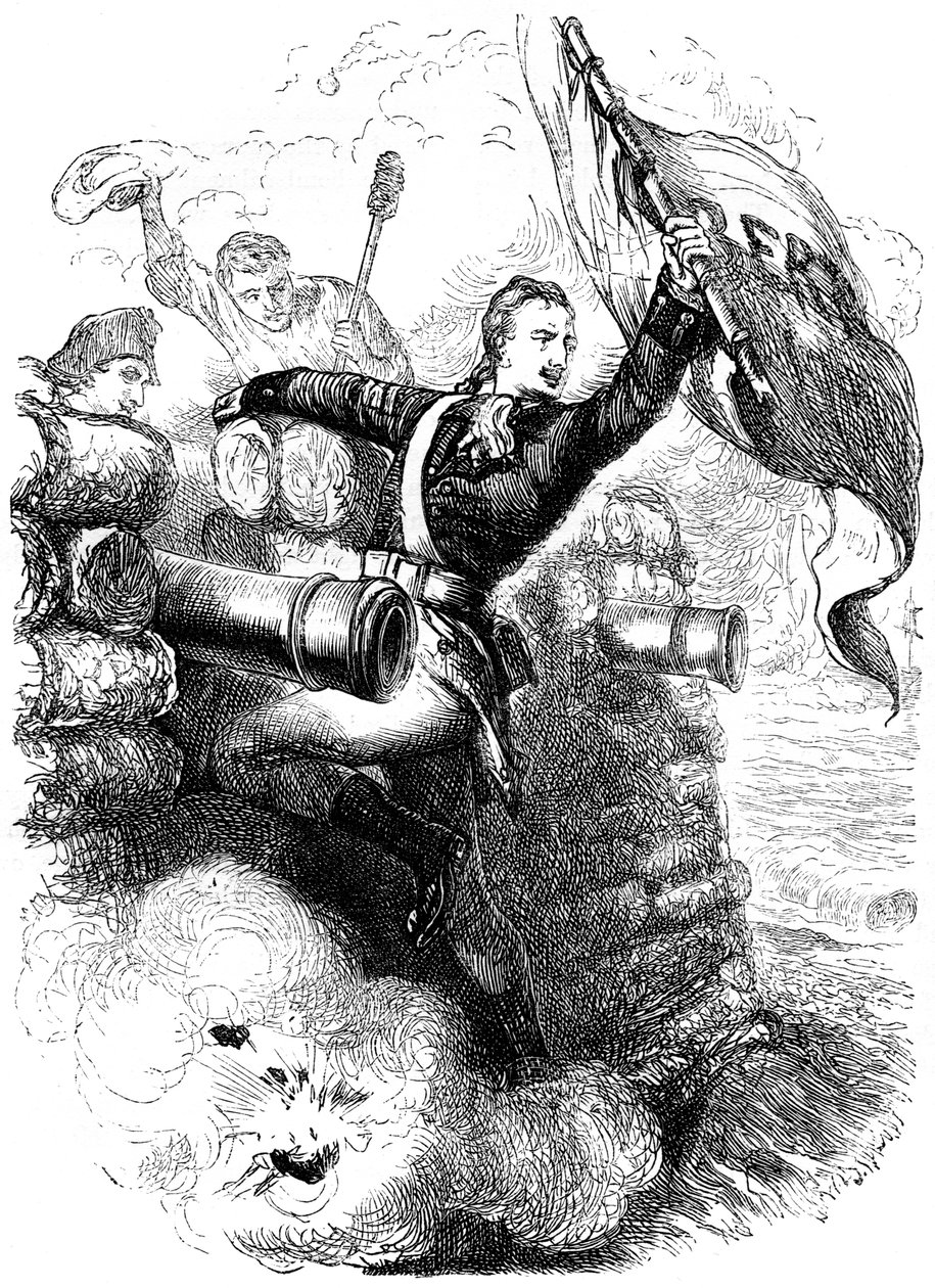 Jasper őrmester visszaszerzi a zászlót, 1776 c1880 alkotó: Unbekannt