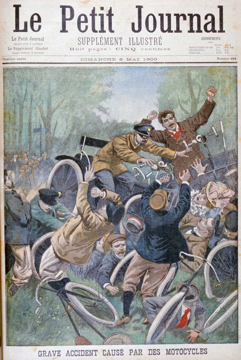 Súlyos kerékpáros baleset, Párizs, 1900 alkotó: Unbekannt