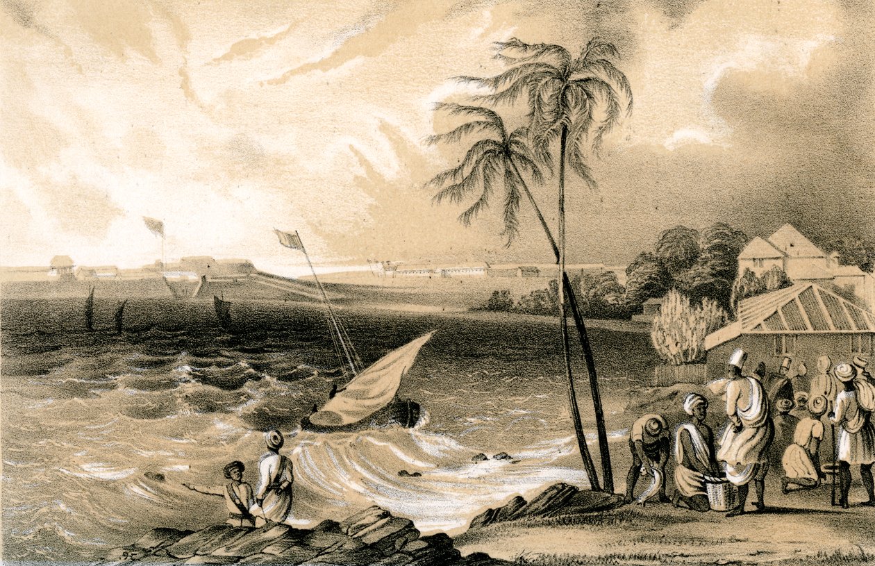 A monszun beállta, Cannanore Fort, 1847 alkotó: Unbekannt
