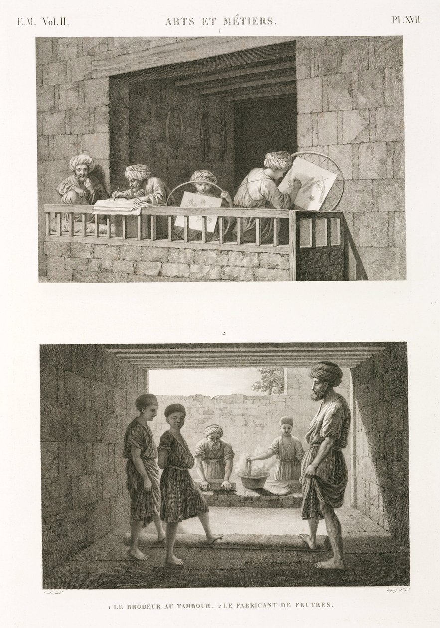 Varrás hímzés és nemezkészítés, Egyiptom, 1798 alkotó: Unbekannt