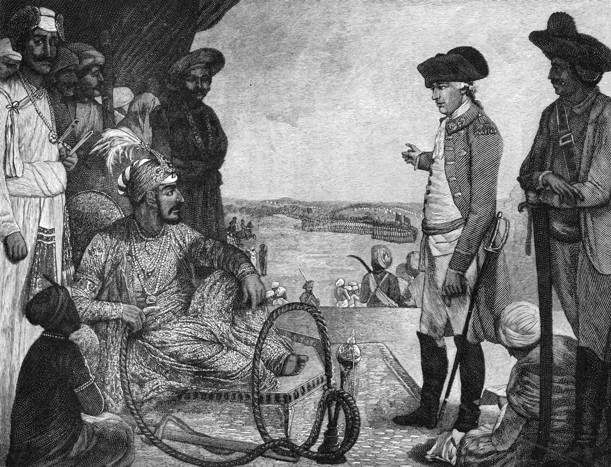 II. Shah Alam, India mogul császára, áttekinti a Kelet-indiai Társaság csapatait, 1781 1894 alkotó: Unbekannt