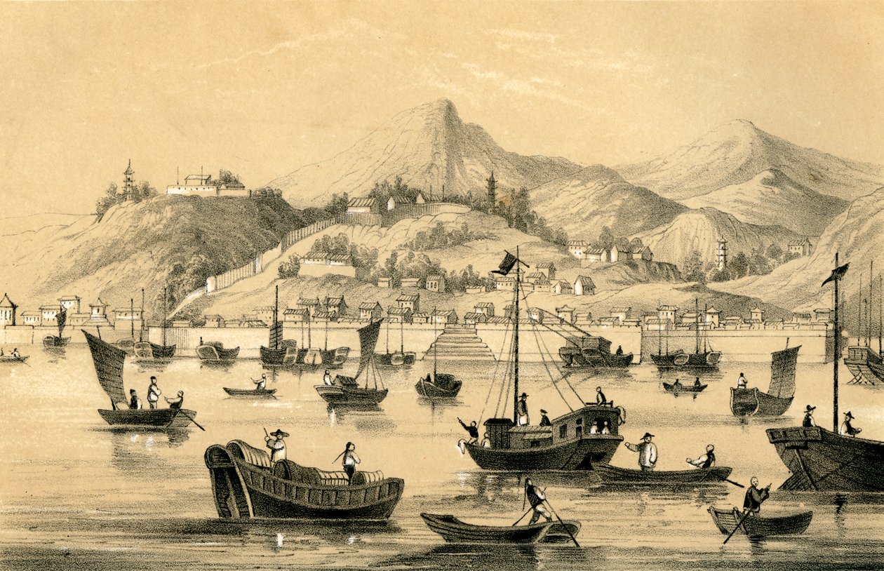 Sanghaj, egyike annak az öt kikötőnek, amelyet az 1847-es brit kereskedelem előtti késői szerződés nyitott meg alkotó: Unbekannt