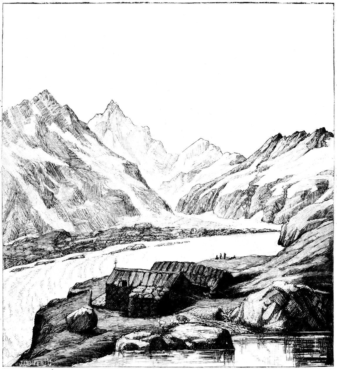 Louis Agassiz glaciológus által épített menedék, Aar gleccser, Svájc, 1842 1885 alkotó: Unbekannt