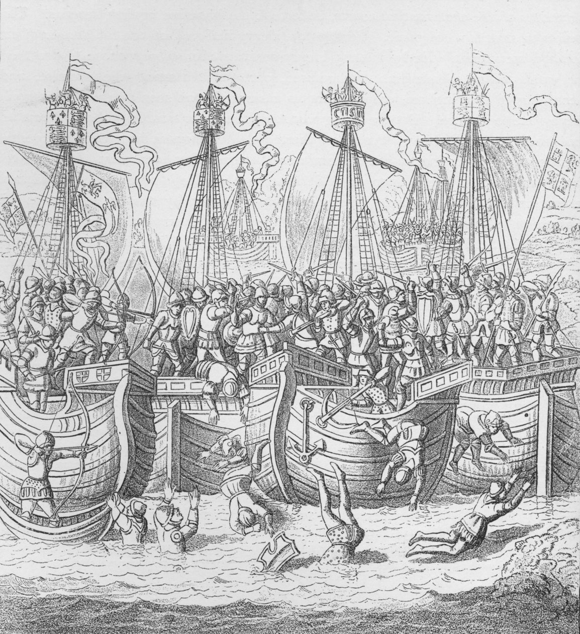 Hajók a franciaországi La Rochelle-ben, 1372-ben, 1804-ben, 1906-ban alkotó: Unbekannt