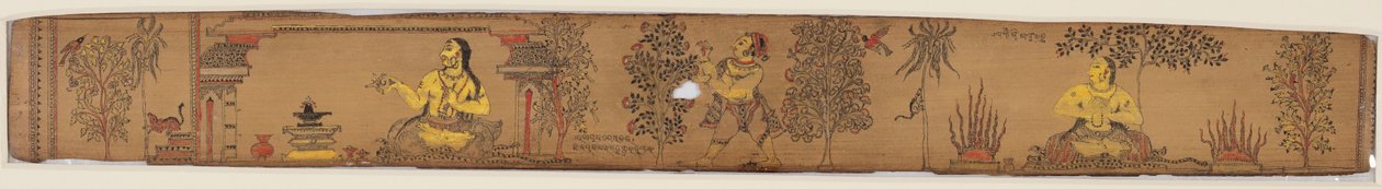 Shiva és követői megközelítik a Kailash-hegyet, az 1700-as évek Chandrabhanu romantikájából. alkotó: Unbekannt