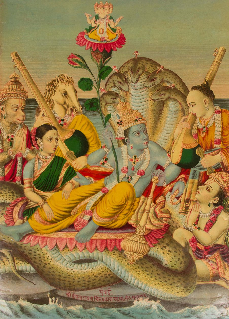 Shri Sesha Narayan, Vishnu Narayan on Shesha, 1886. alkotó: Unbekannt
