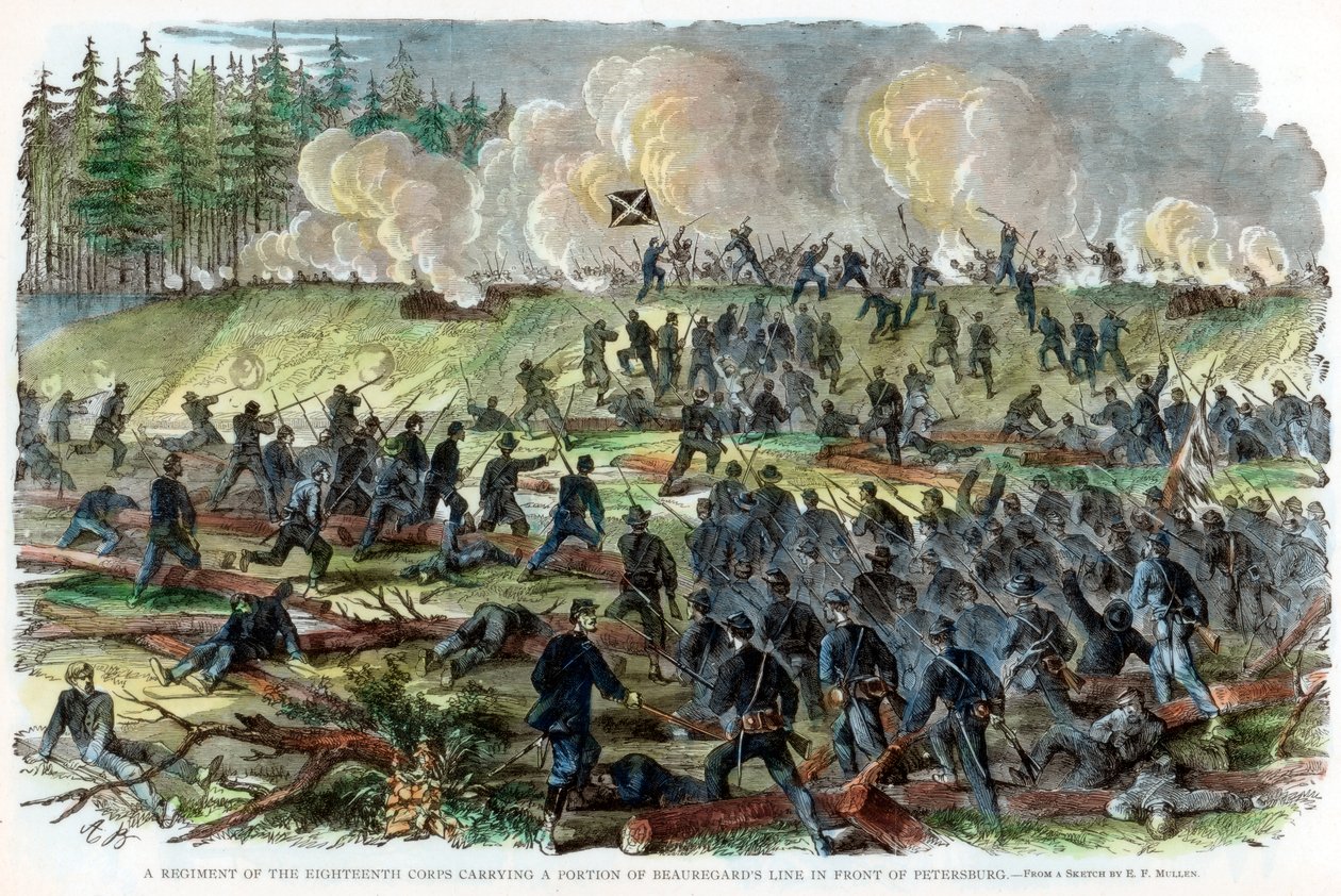 Petersburg ostroma, Virginia, amerikai polgárháború, c1864-c1865 alkotó: Unbekannt