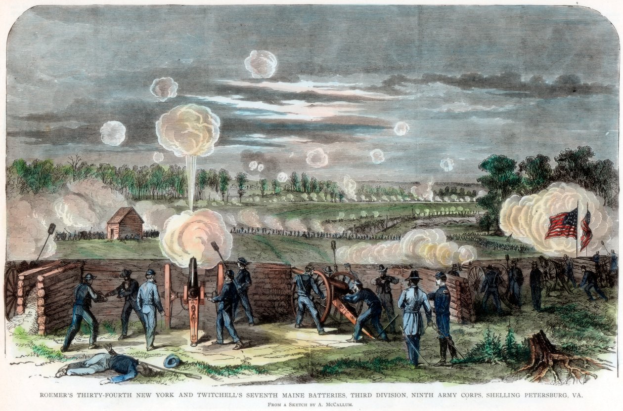 Petersburg ostroma, Virginia, amerikai polgárháború, c1864-c1865 alkotó: Unbekannt