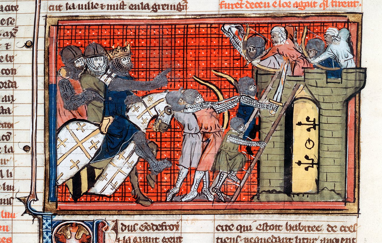 Godefroy de Bouillon vezette város ostroma, 1099, 14. század alkotó: Unbekannt