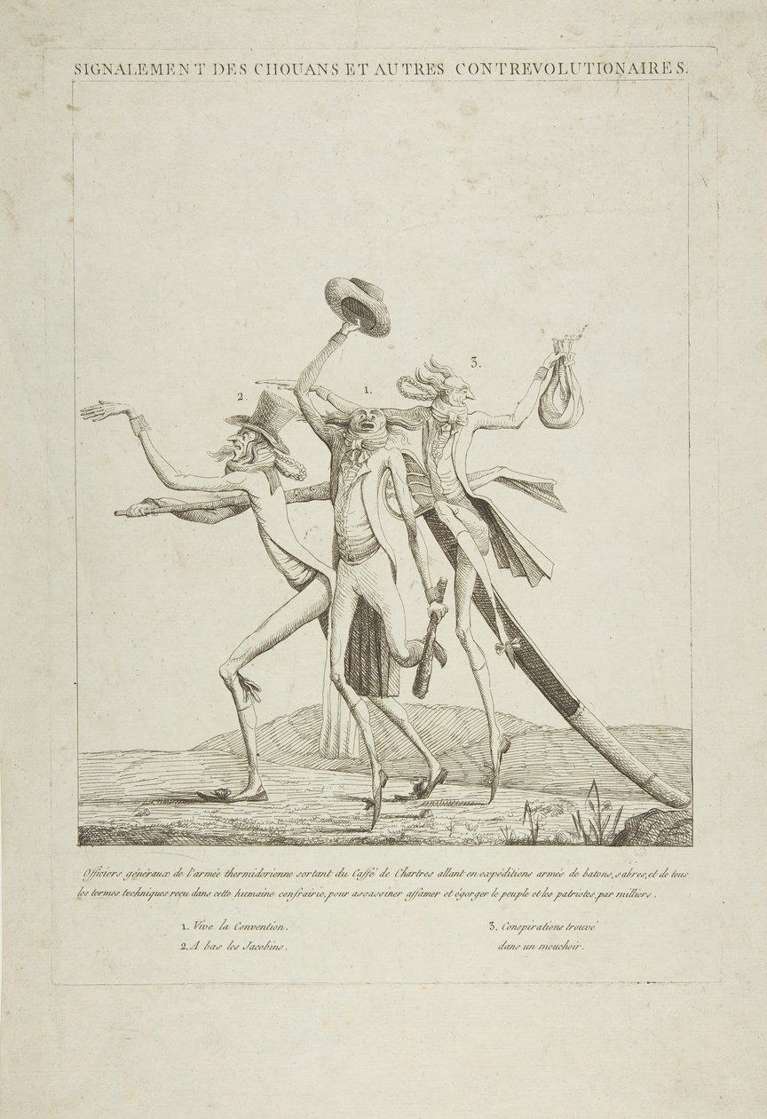 A chouanok és más ellenforradalmárok leírása, kb. 1793. alkotó: Unbekannt