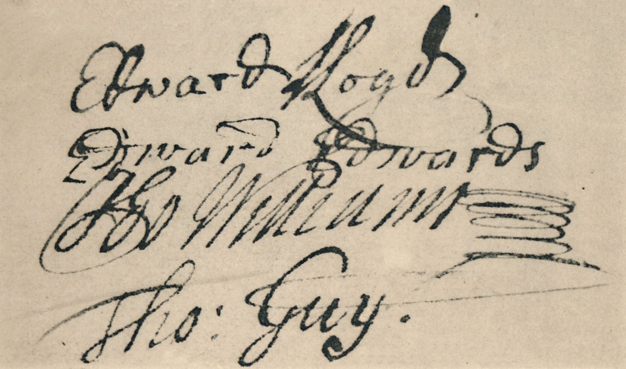 Edward Lloyd aláírása, 1692, 1928 alkotó: Unbekannt