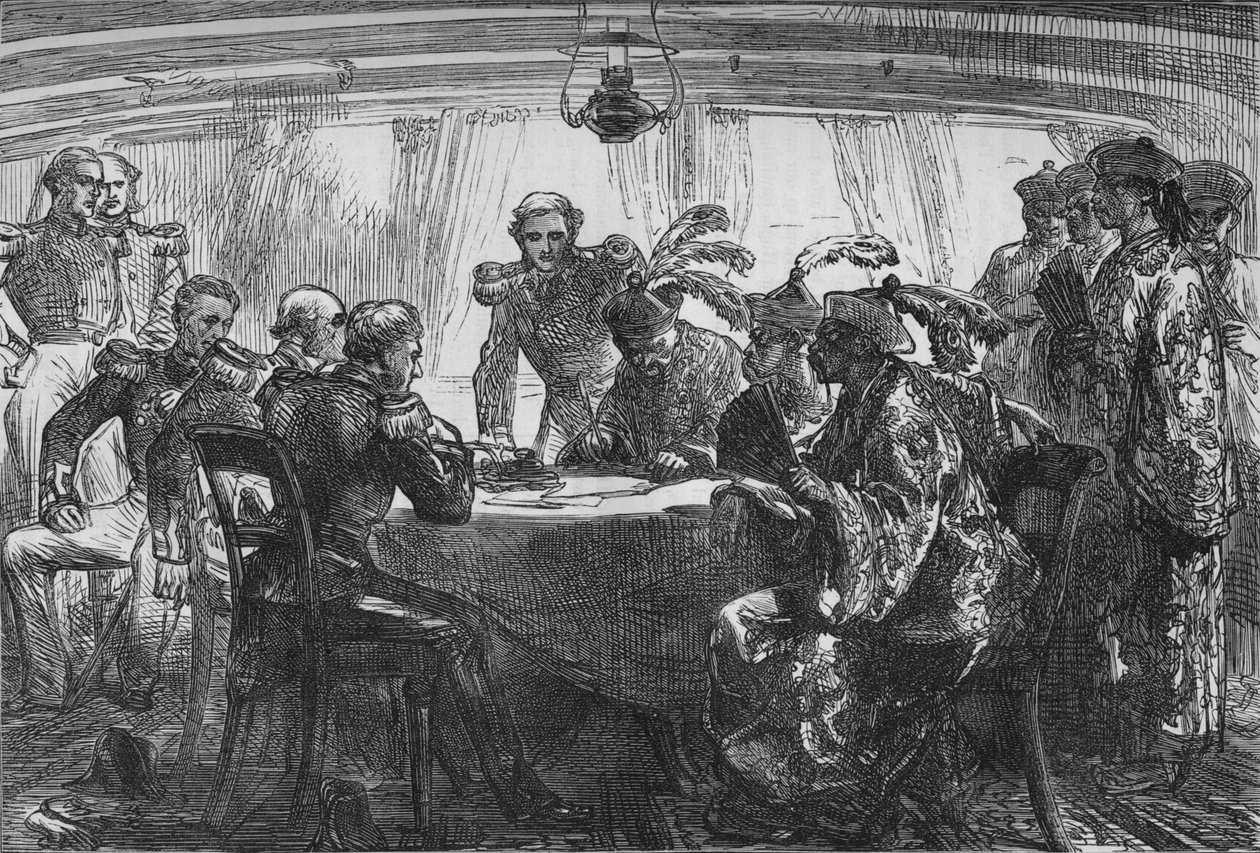 A Nankini Szerződés aláírása, 1880 alkotó: Unbekannt