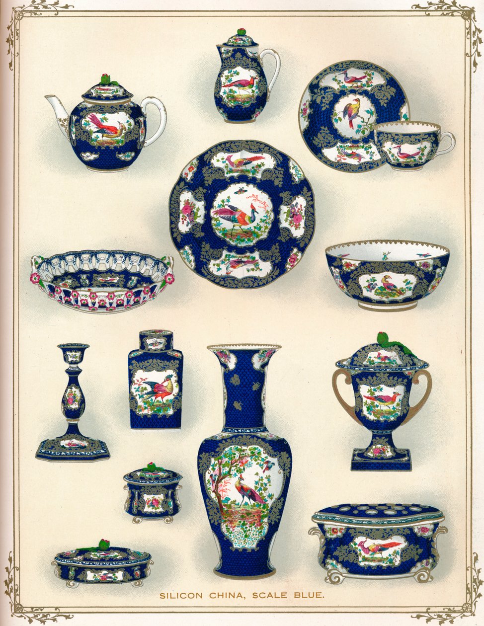 Szilícium Kína, Scale Blue, XX. század eleje. 1911 alkotó: Unbekannt