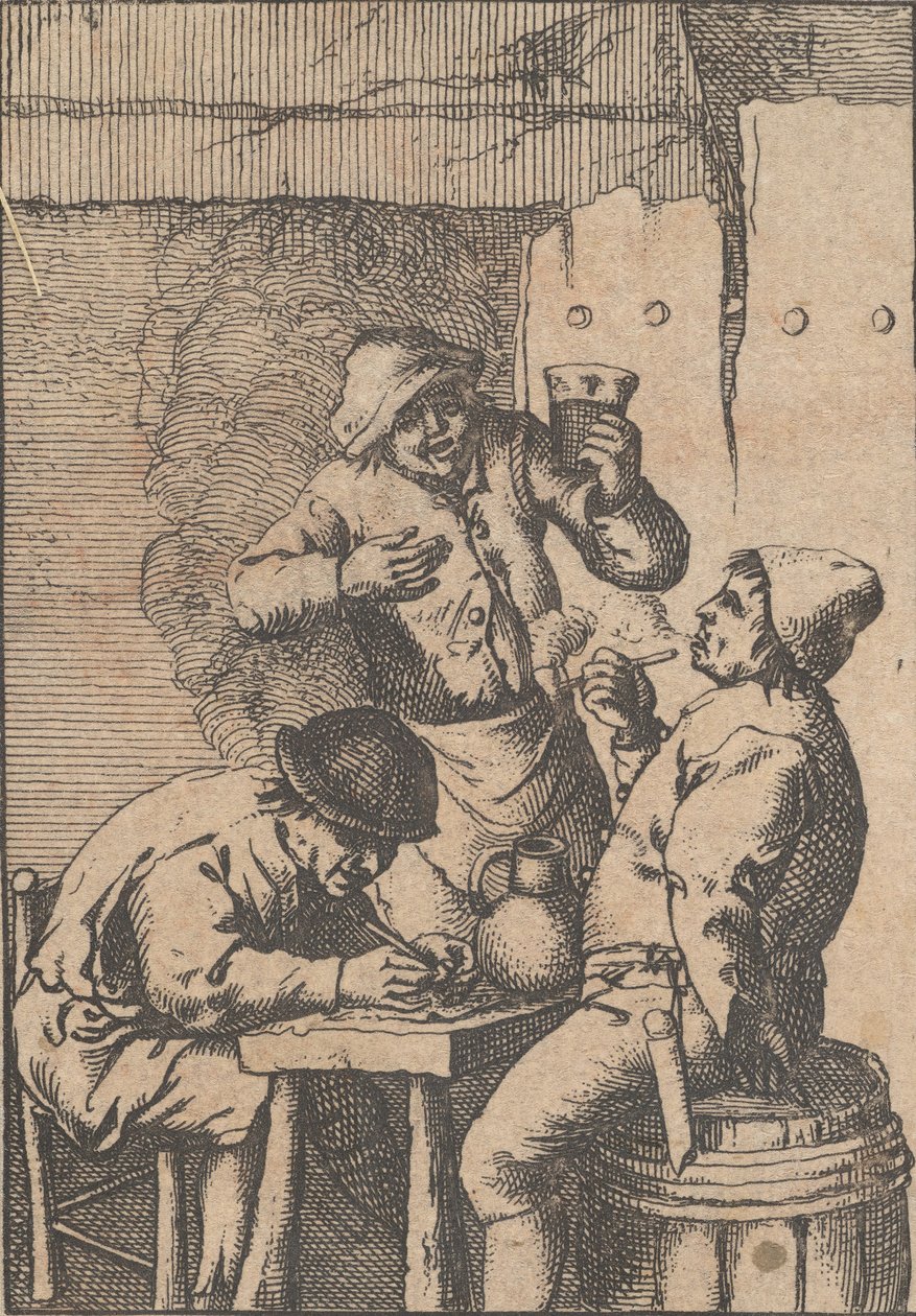 Énekesnő két dohányos között, 1610-85. alkotó: Unbekannt