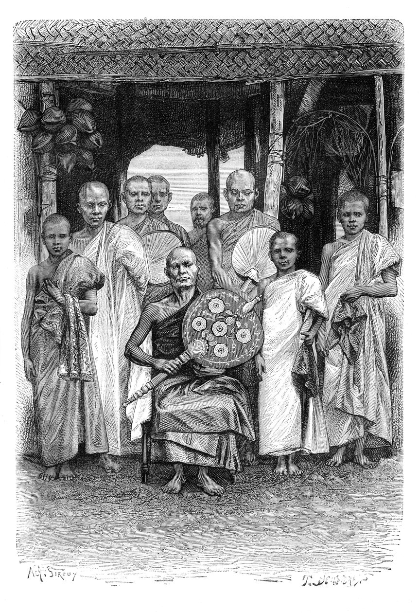 Szingaléz buddhista papok, Sri Lanka, 1895 alkotó: Unbekannt