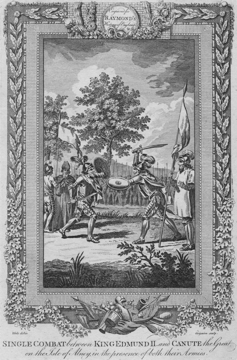 Egyetlen harc II. Edmund király és Nagy Kánút között Abney szigetén, 1787 alkotó: Unbekannt