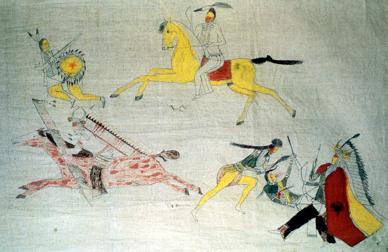 Sziú harcosok a csatában, 1890 alkotó: Unbekannt