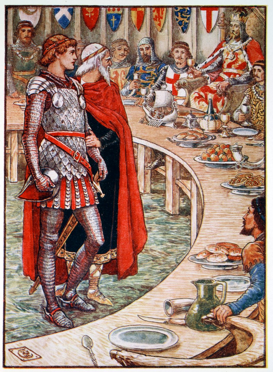 „Sir Galahad Arthur király udvarába kerül”, 1911 alkotó: Unbekannt
