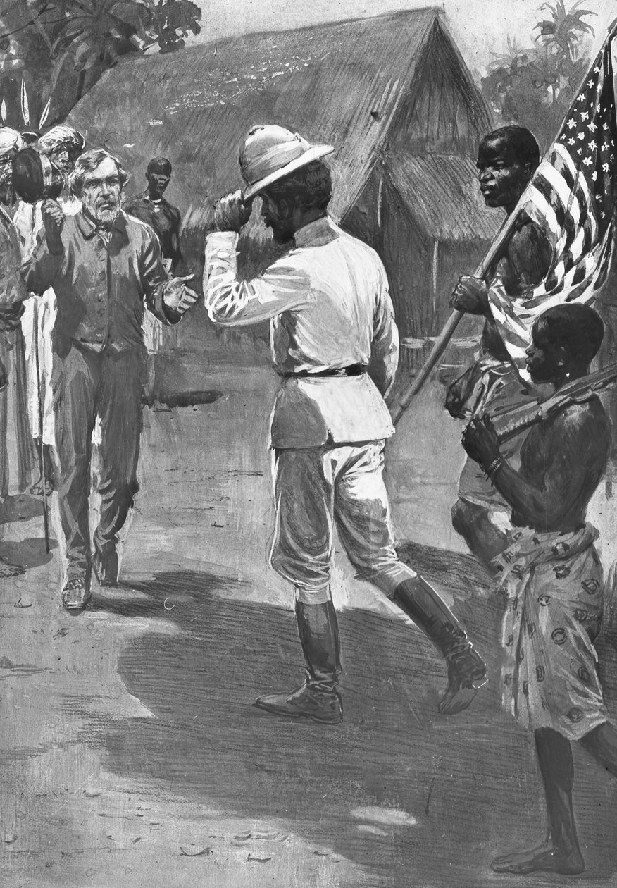 Sir Henry Morton Stanley találkozik David Livingstone-nal, Afrikában, 1871-ben alkotó: Unbekannt