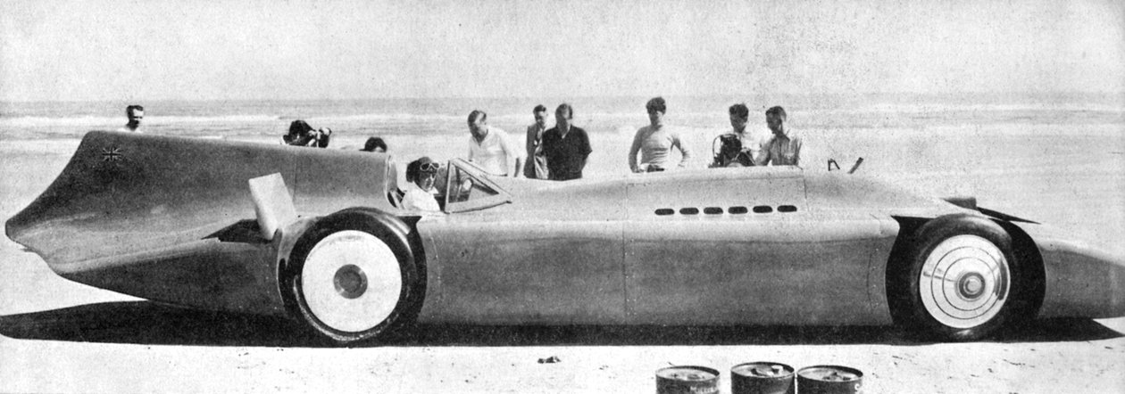 Sir Malcolm Campbell 1885-1948, Bluebird, Daytona Beach, Florida, 1935. március 7., 1936. alkotó: Unbekannt