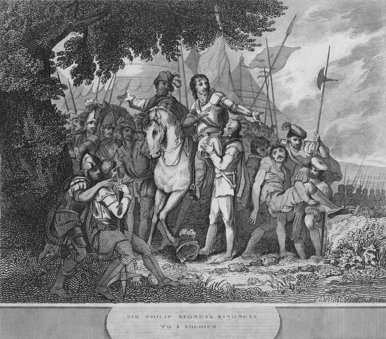 Sir Philip Sidney kedvessége egy katonának, 1815 alkotó: Unbekannt